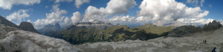 Il Panorama da sotto il Ghiacciaio della Marmolada